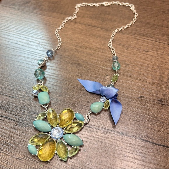 Elegant Blue and Green Gemstone Long Necklace - Picture 3 of 4